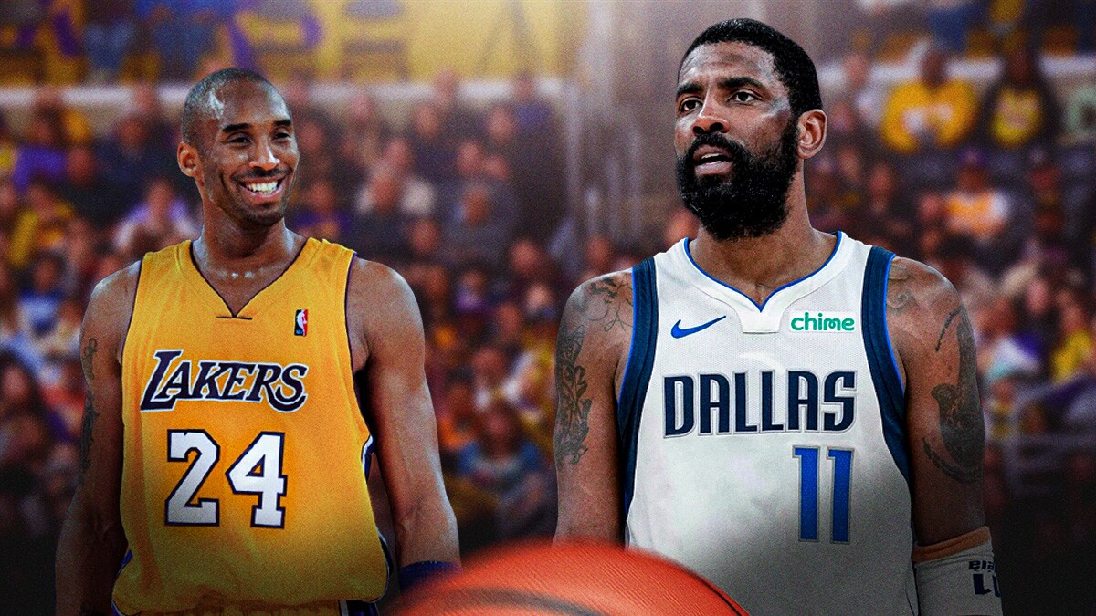 Lakers legend Kobe Bryant, Mavericks star Kyrie Irving, Crypto.com Arena in back