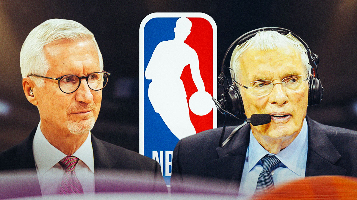 Mike Breen next to Hubie Brown with NBA logo.