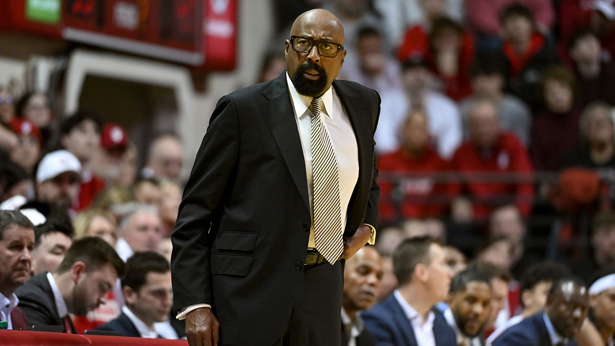 Indiana Hoosiers head coach Mike Woodson during the second half against the Maryland Terrapins at Simon Skjodt Assembly Hall in March Madness Big 10 tournament.