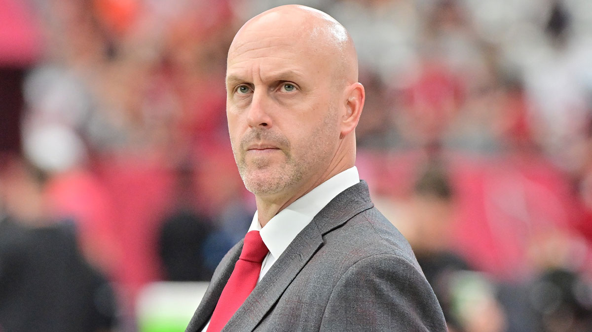 Arizona Cardinals general manager Monti Ossenfort looks on prior to the game against the Washington Commanders at State Farm Stadium.