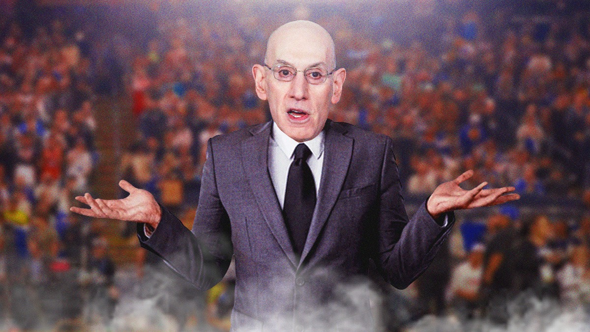 NBA commissioner Adam Silve shrugging