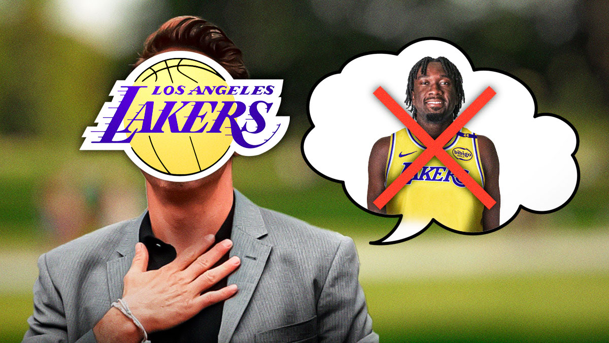 This meme template, with Robert Downey Jr's face covered with the Lakers logo, and a thought bubble with Mark Williams in a Lakers jersey, with a big red X going through it