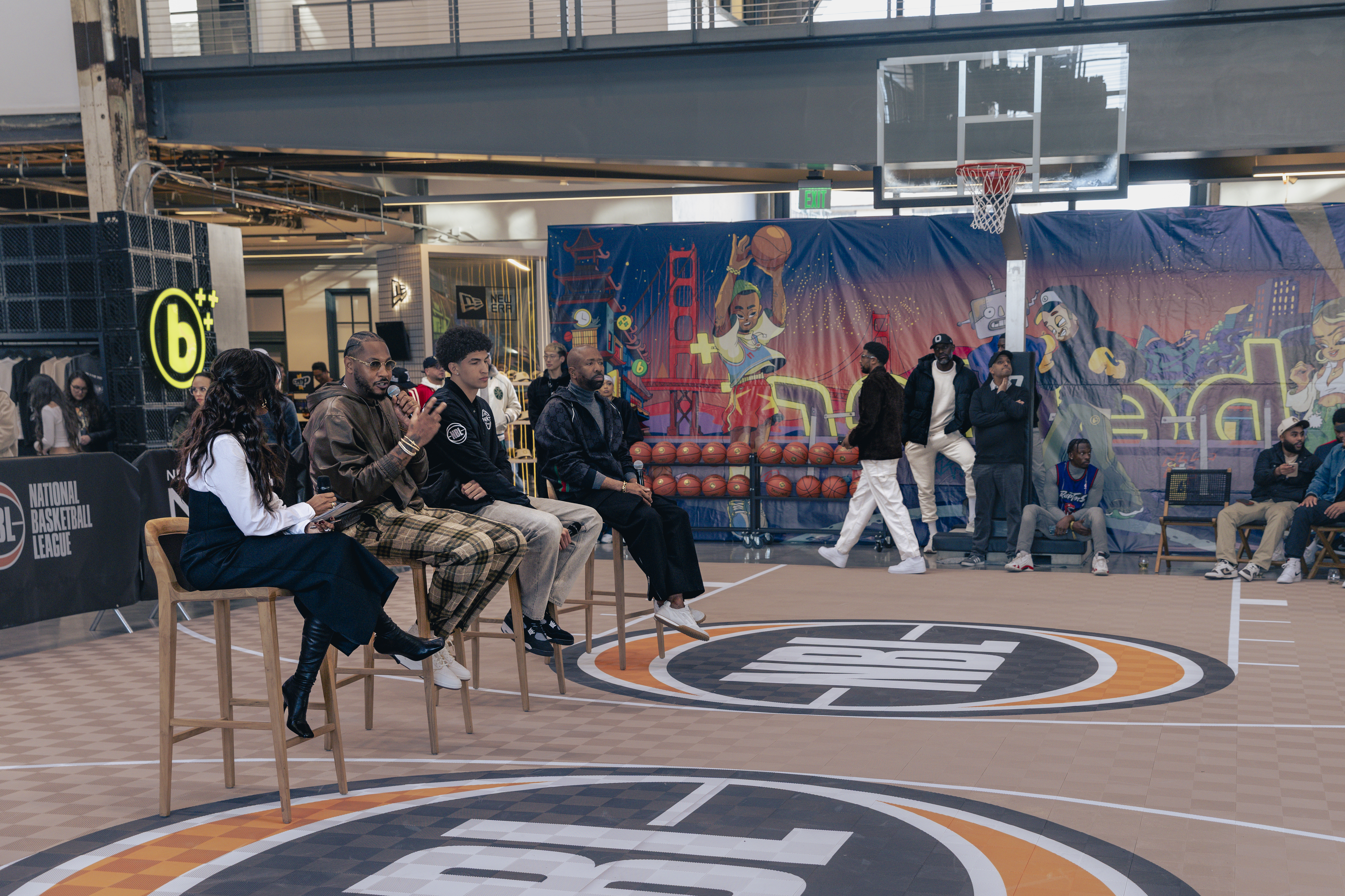 karim lopez, kenny smith, carmelo anthony, at inside the nbl all star event