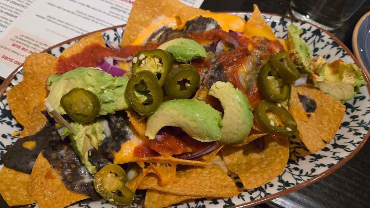 Nachos from Alexander's Tavern in Fells Point, Saturday, Jan. 25, 2025, in Baltimore, Maryland.