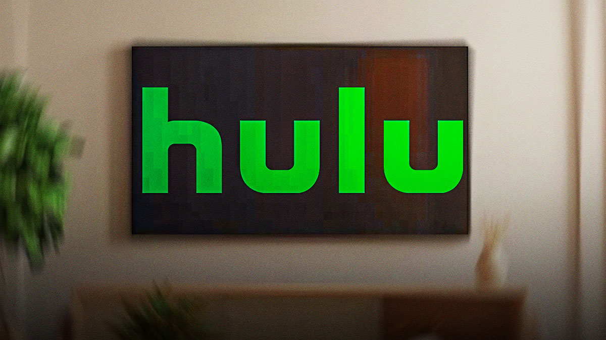 Hulu logo on TV.