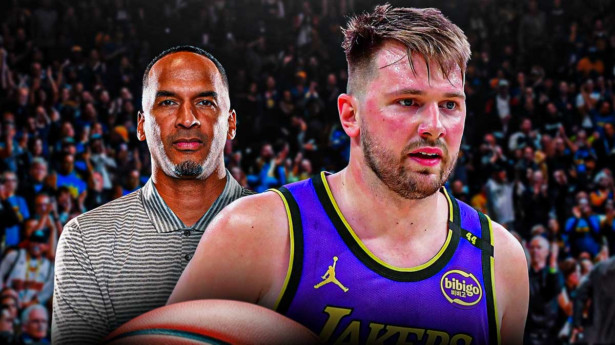 Dallas Mavericks GM Nico Harrison and Los Angeles Lakers player Luka Doncic
