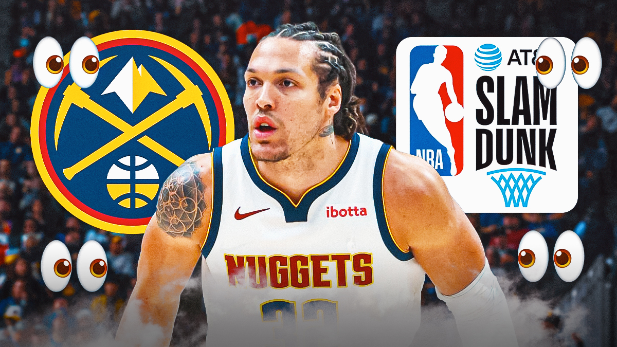 Aaron Gordon, Denver Nuggets and NBA All Star Dunk Contest logos, eyes symbols