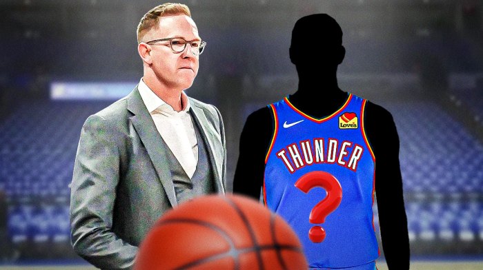 Thunder's Sam Presti looking at blacked out player