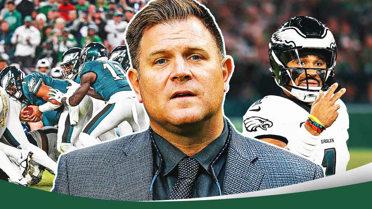 Packers GM Brian Gutekunst on one side with Jalen Hurts and the Eagles piled up in a Tush Push on the other side with shrugging emojis.