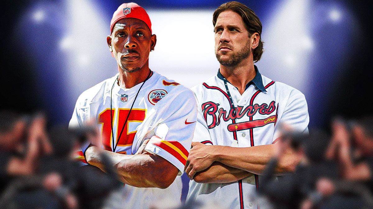 Pat Mahomes Sr, John Rocker, Pat Mahomes Sr John Rocker, Pat Mahomes Sr John Rocker fight, Rough N Rowdy, Patrick Mahomes Sr. and John Rocker with boxing background