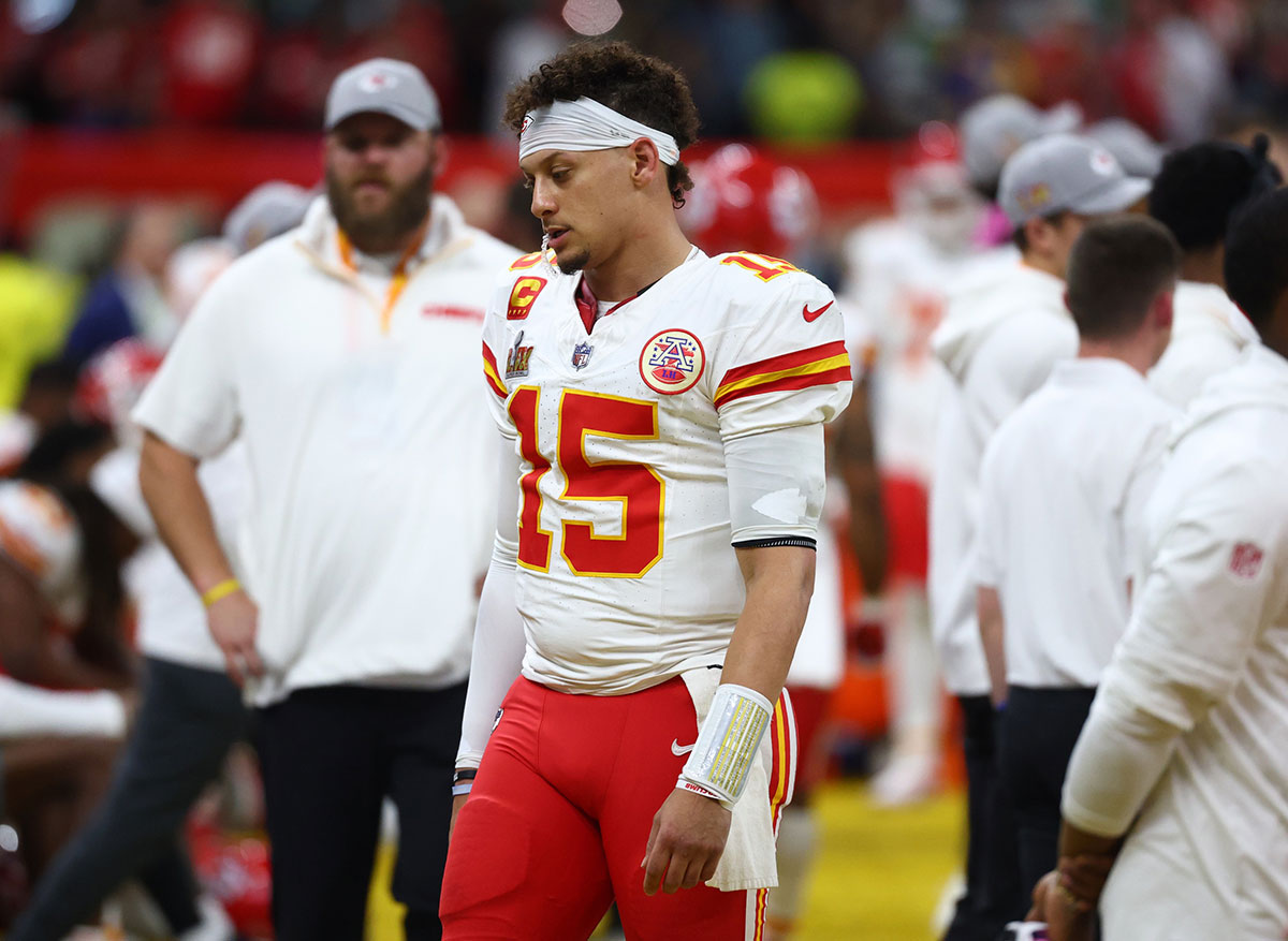 Patrick Mahomes during Super Bowl 59 when the Kansas City Chiefs lost to the Philadelphia Eagles.