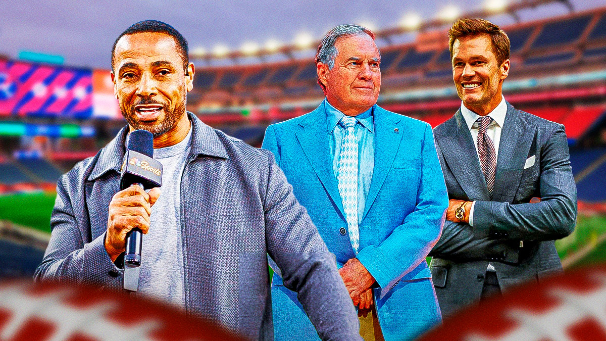Rodney Harrison, Tom Brady, and Bill Belichick.