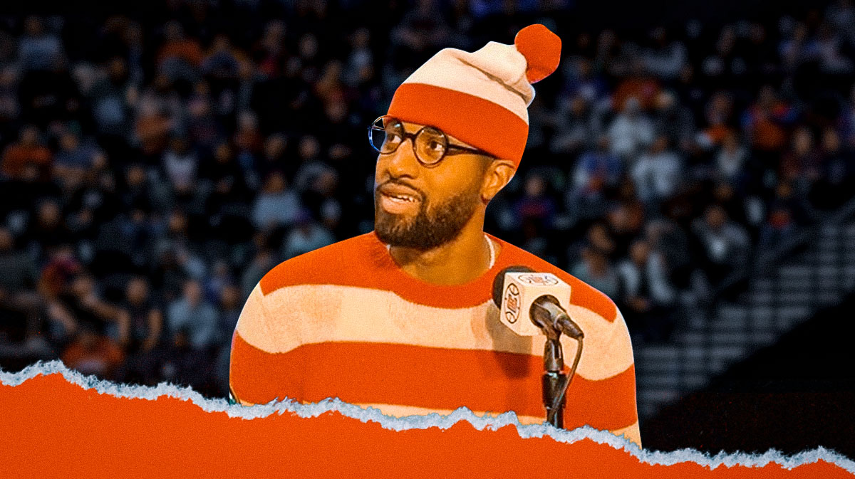 76ers' Paul George wearing a Where's Waldo costume