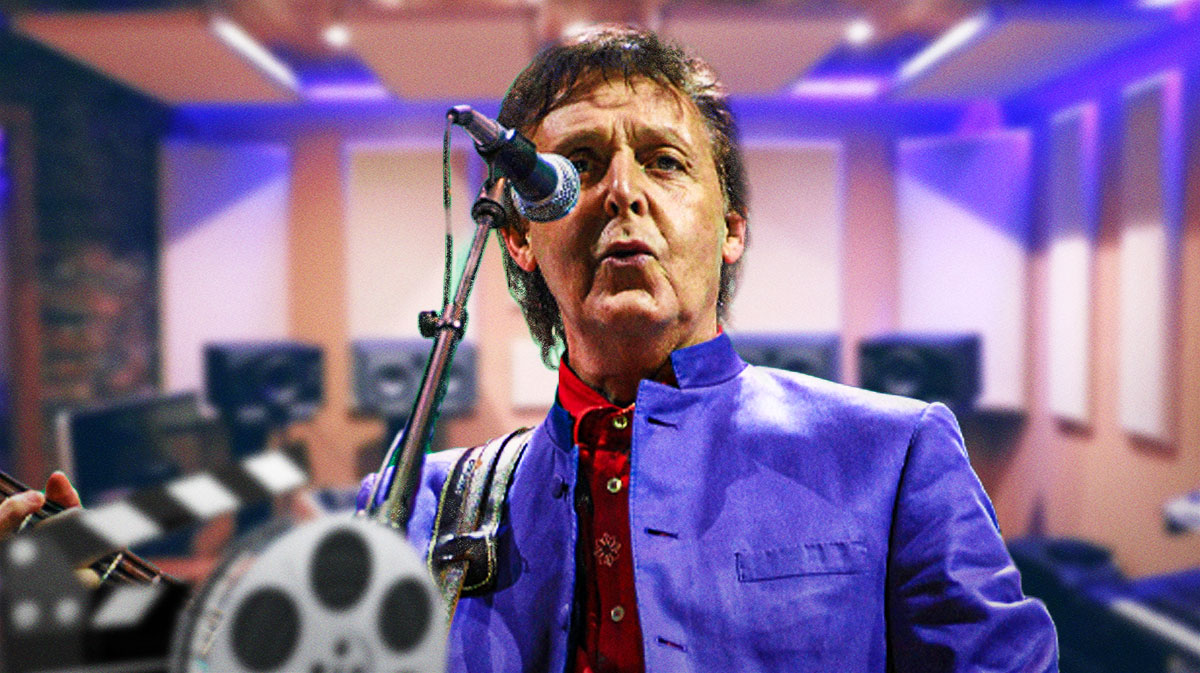 Former Wings member Paul McCartney, who wrote a new book about them, with music studio background.