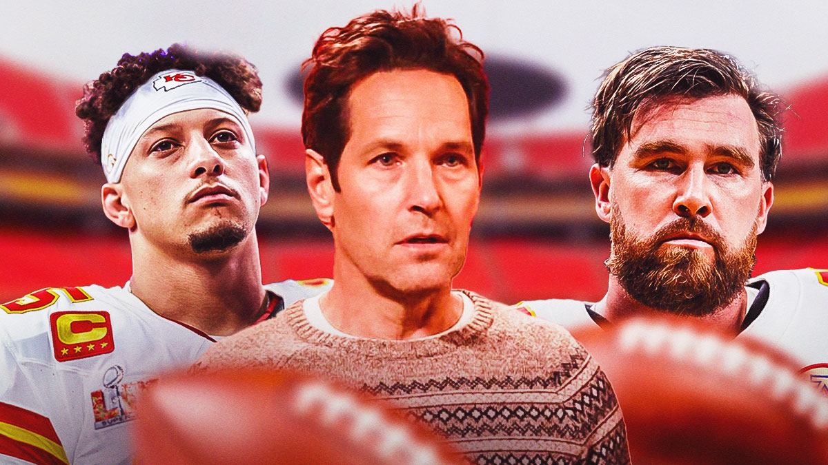 Photo: Paul Rudd looking super disappointed, Chiefs' Patrick Mahomes, Travis Kelce also looking frustrated