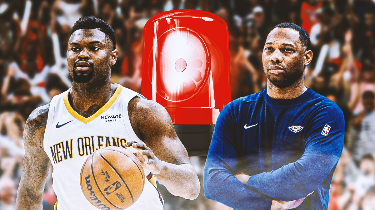 New Orleans Pelicans forward Zion Williamson and head coach Willie Green