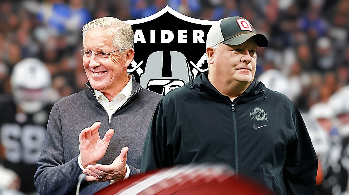 Las Vegas Raiders coaches Pete Carroll and Chip Kelly