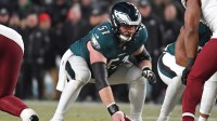 Philadelphia Eagles center Cam Jurgens (51) against the Washington Commanders in the NFC Championship game at Lincoln Financial Field.