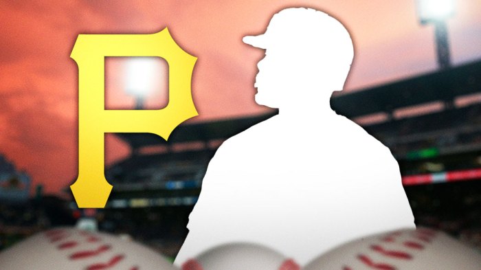 Silhouette of Tommy Pham next to Pirates logo