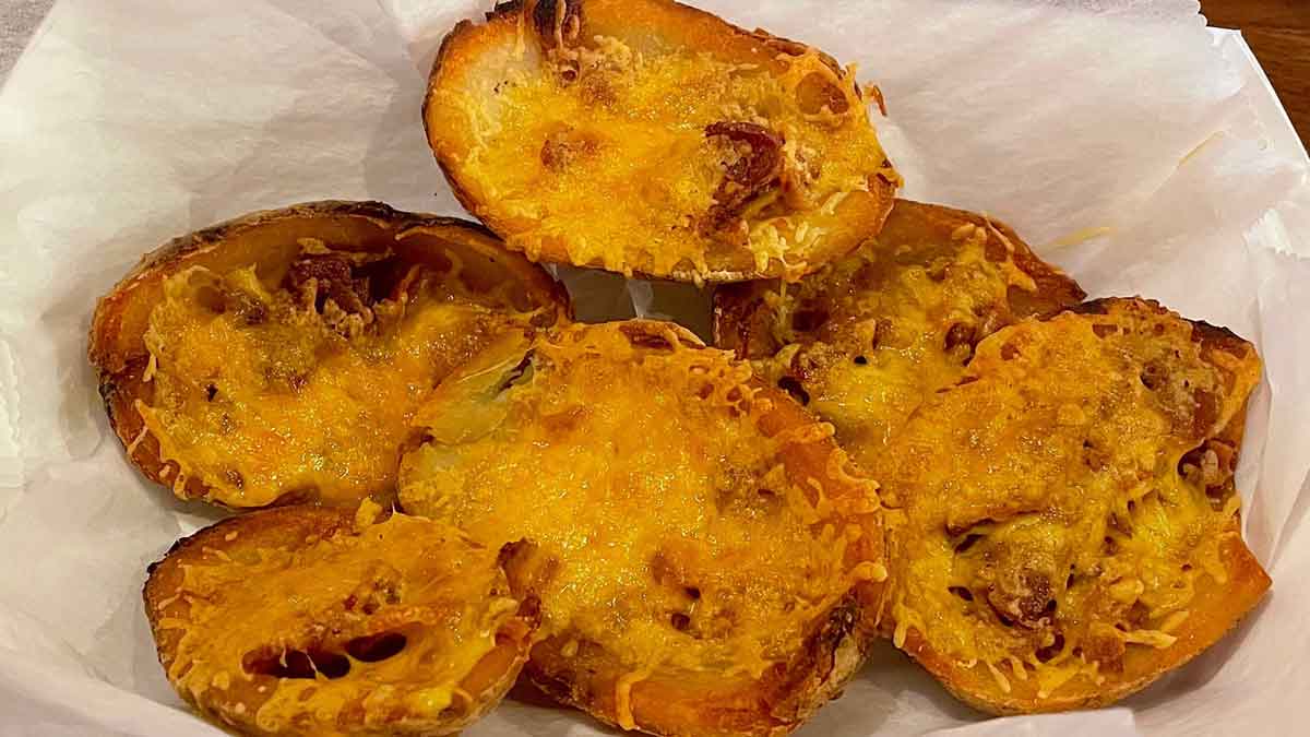 Bacon and Cheese Potato Skins from Elliott's Roadside Grill.