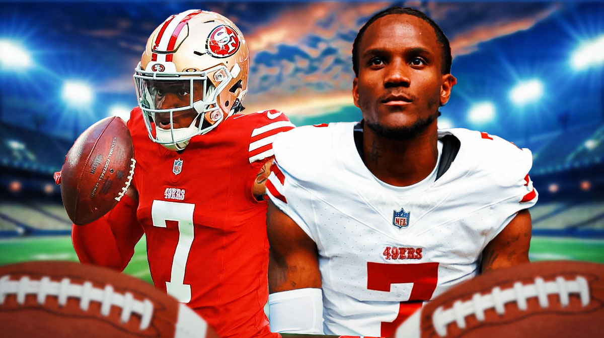 49ers Charvarius Ward catching a football and 49ers Charvarius Ward without a helmet ahead of 2025 NFL free agency