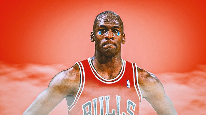 Michael Jordan crying.