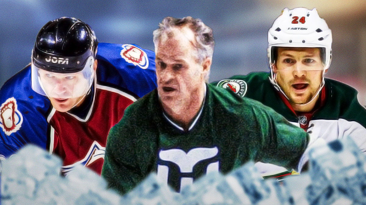 Matt Cooke, Claude Lemieux, Gordie Howe all together. Preferably all doing something dirty, like in a fighting pose, but that isn't necessary.