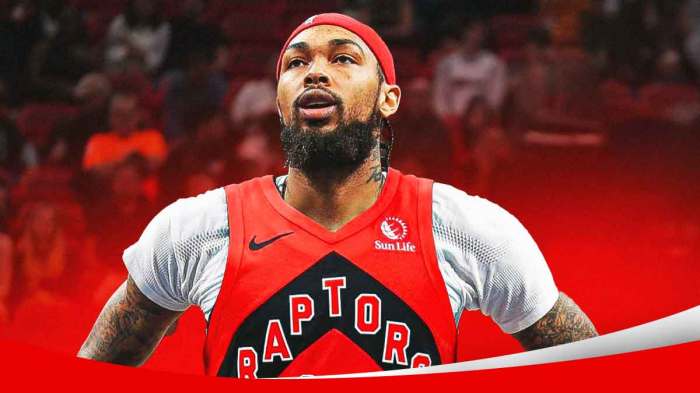 Image of Raptors Brandon Ingram smiling (wearing a Raptors jersey)