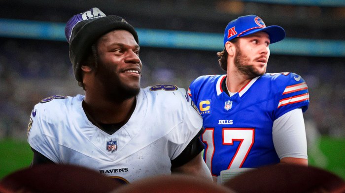 Ravens' Lamar Jackson and Bills' Josh Allen