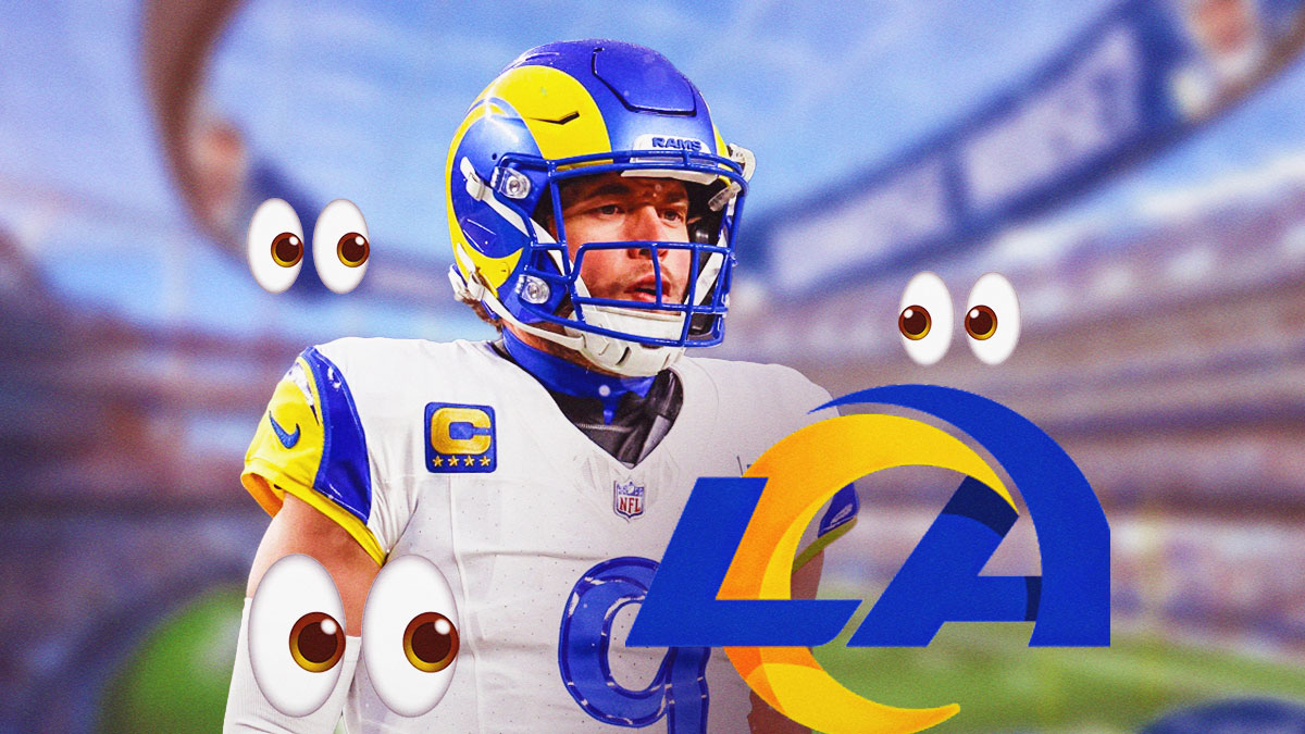 Matthew Stafford, LA Rams logo, eyes symbols