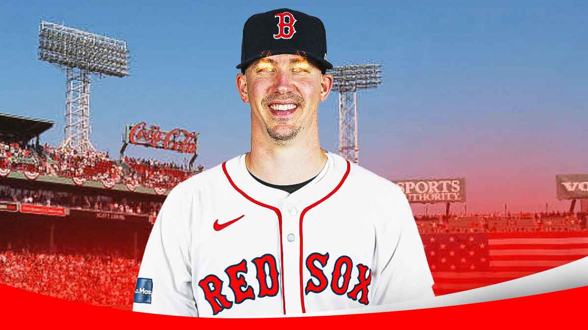 Red Sox Walker Buehler at Fenway Park with fire in his eyes.