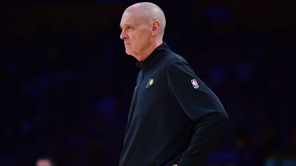 Indiana Pacers head coach Rick Carlisle watches game action against the Los Angeles Lakers during the second half at Crypto.com Arena. 