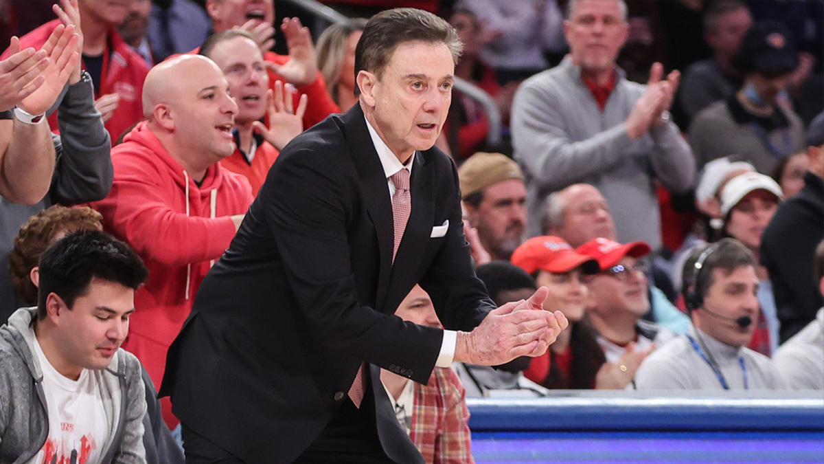 St. John's Red Storm head coach Rick Pitino in the second half against the Connecticut Huskies at Madison Square Garden