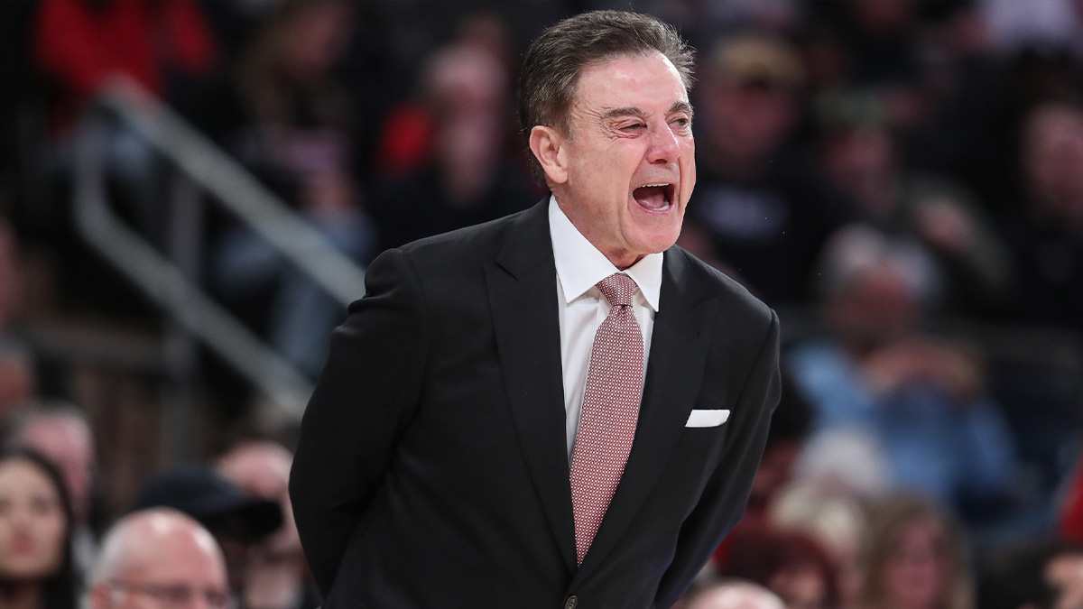 St. John's Red Storm head coach Rick Pitino in the second half against the Connecticut Huskies at Madison Square Garden. 