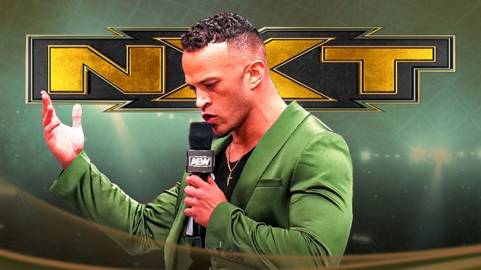 Ricky Starks next to the NXT logo