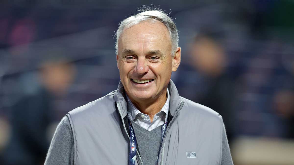 Oct 16, 2024; New York City, New York, USA; MLB Commissioner Rob Manfred before game three of the NLCS for the 2024 MLB playoffs at Citi Field. 