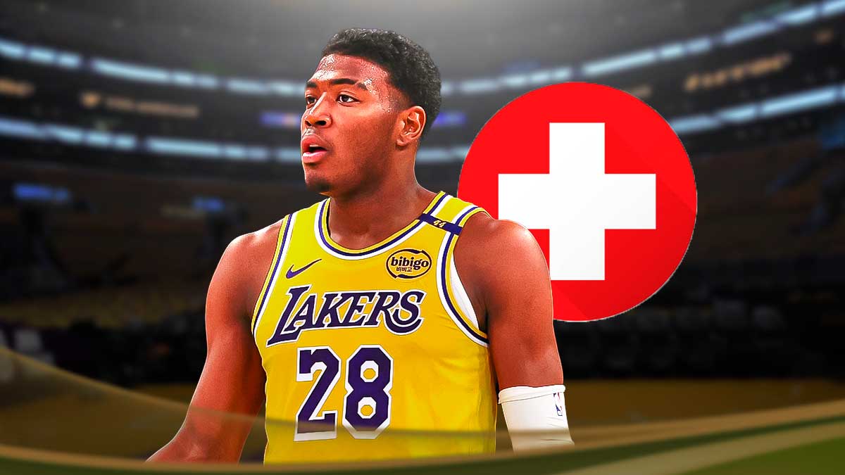 Lakers' Rui Hachimura with medical kit next to him