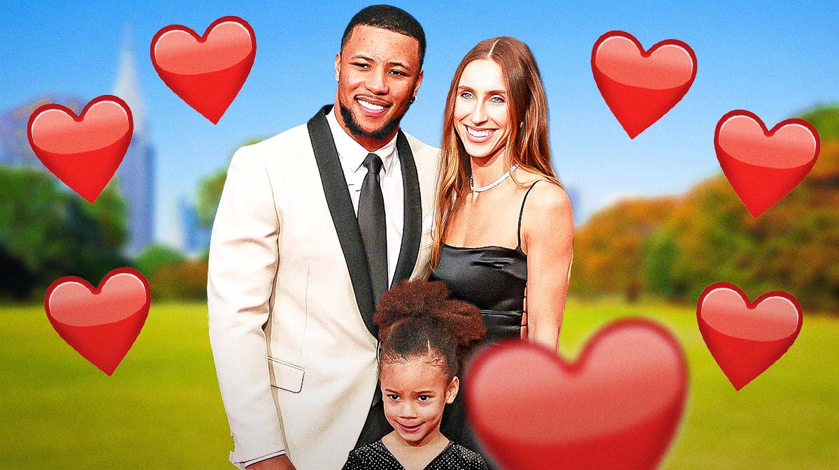 saquon barkley and his fiancee anna congdon