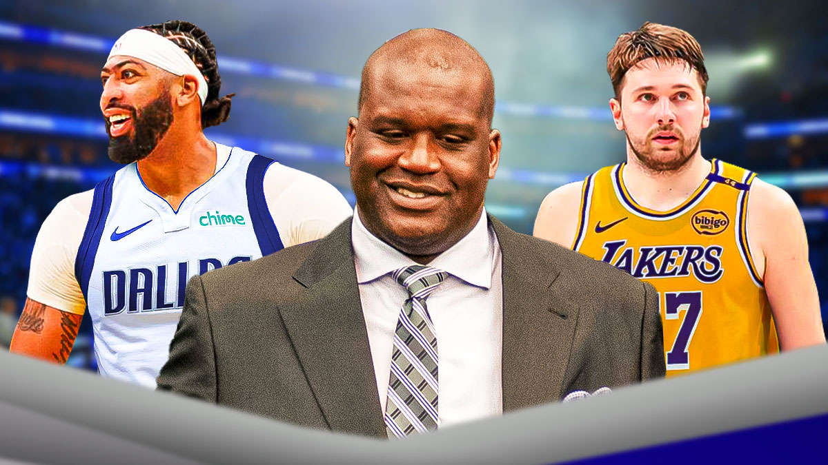 Mavericks' Anthony Davis, Shaquille O'Neal, Lakers' Luka Doncic
