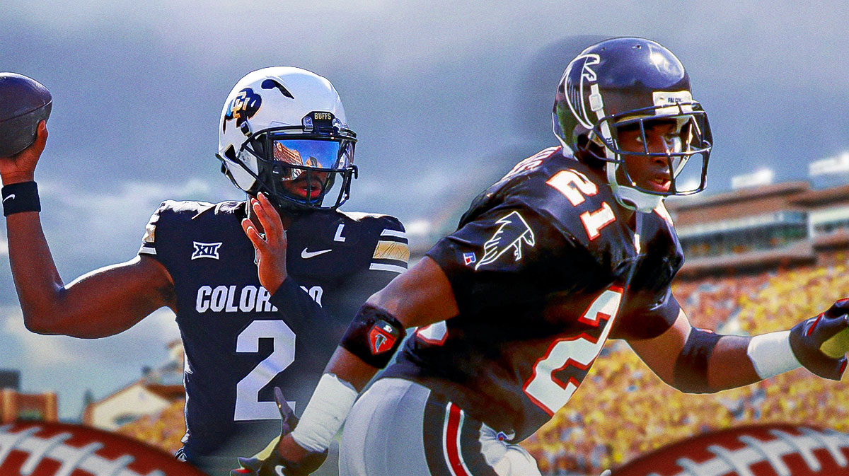 Colorado quarterback Shedeur Sanders with his father Deion Sanders