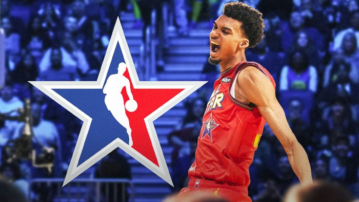Spurs Victor Wembanyama looking satisfied image, NBA All-Star logo
