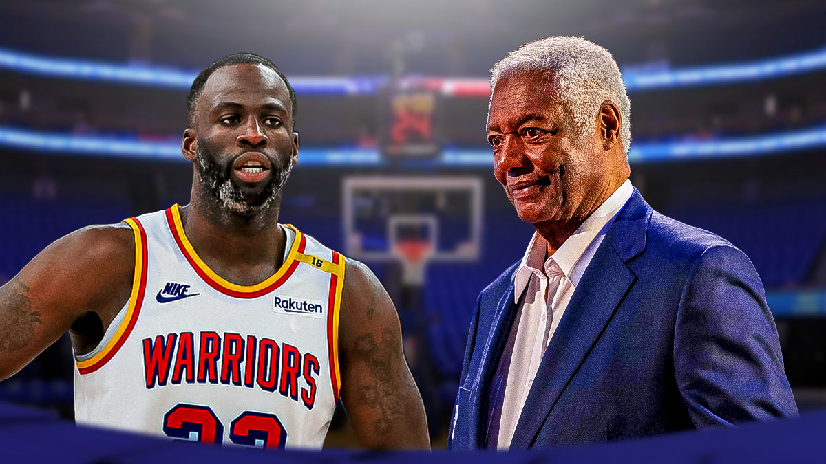 Stephen A. Smith, Oscar Robertson, Draymond Green, NBA, Draymond Green Oscar Robertson, Draymond Green and Oscar Robertson with basketball background