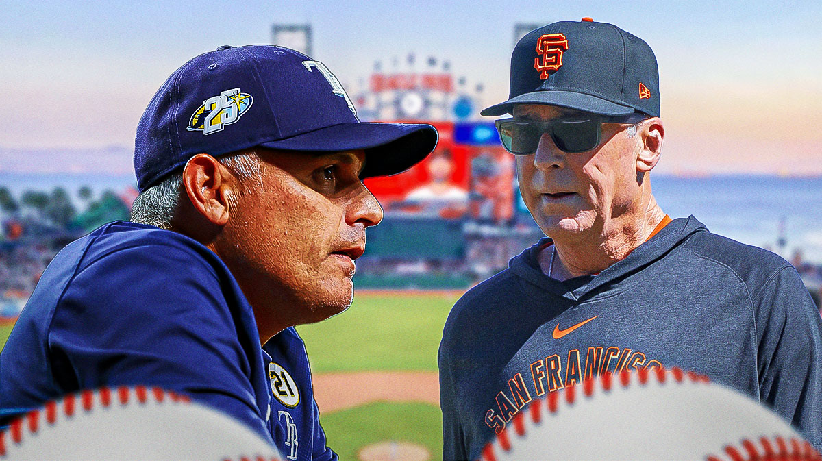 Rays Kevin Cash looking at Giants Bob Melvin