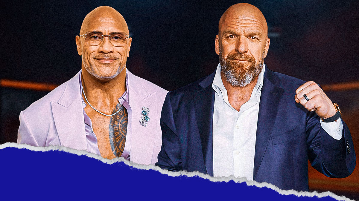 The Rock next to Triple H
