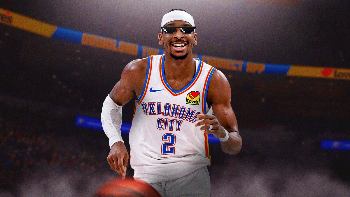 Shai Gilgeous-Alexander (Thunder) with deal with it shades.