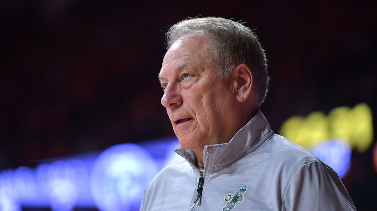 Michigan State Spartans head coach Tom Izzo during the second half against the Illinois Fighting Illini at State Farm Center.