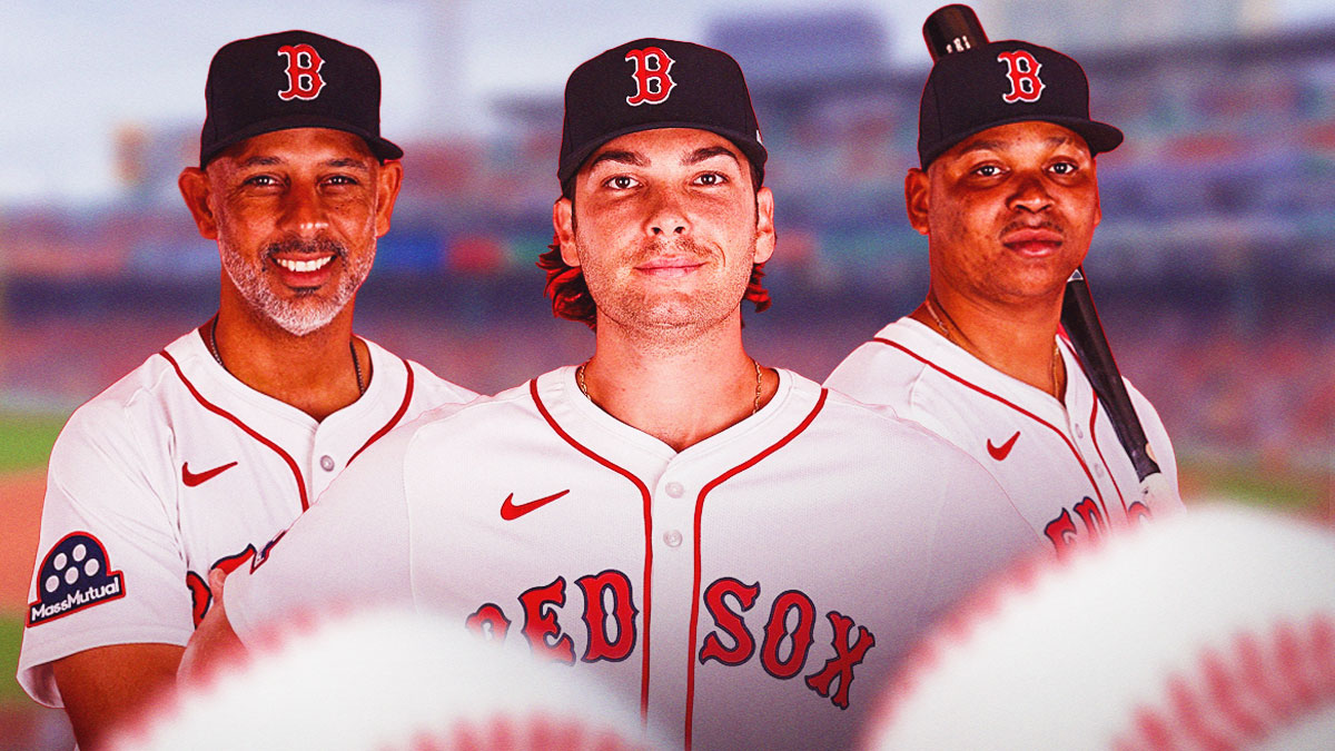 alex cora, triston casas and rafael devers red sox