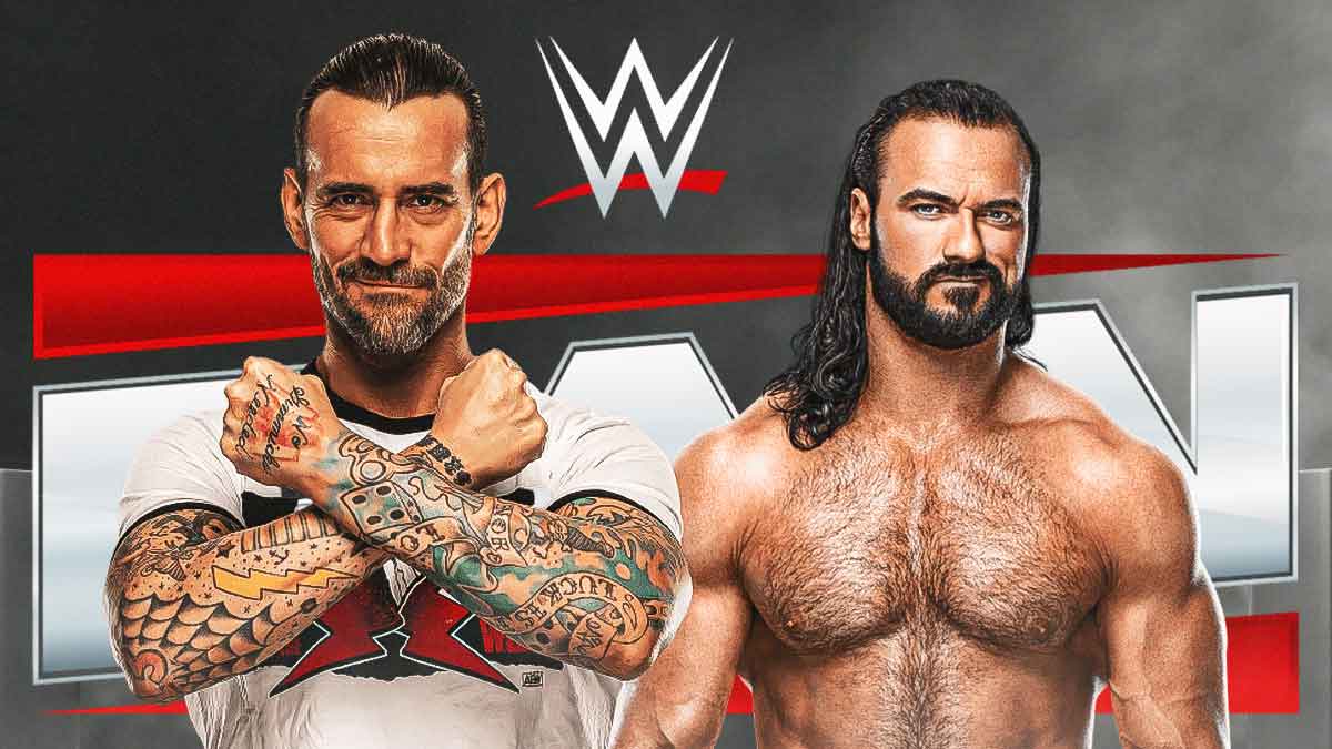 CM Punk next to Drew McIntyre with the RAW on Netflix logo as the background.
