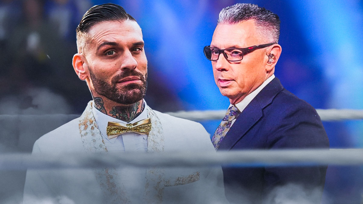 WWE commentators Corey Graves and Michael Cole.