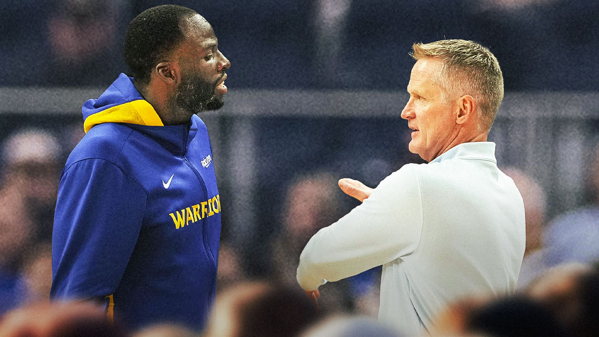 Warriors' Draymond Green and Steve Kerr talking